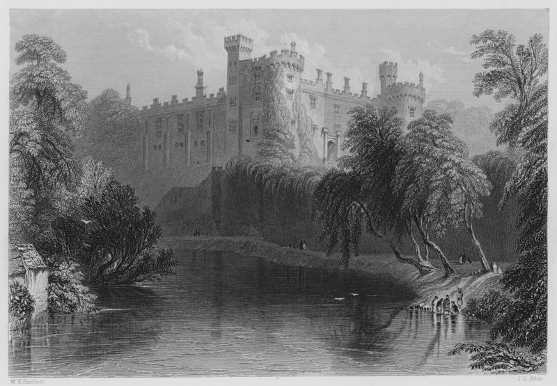 Kilkenny Kasteel (gravure) door William Henry (after) Bartlett