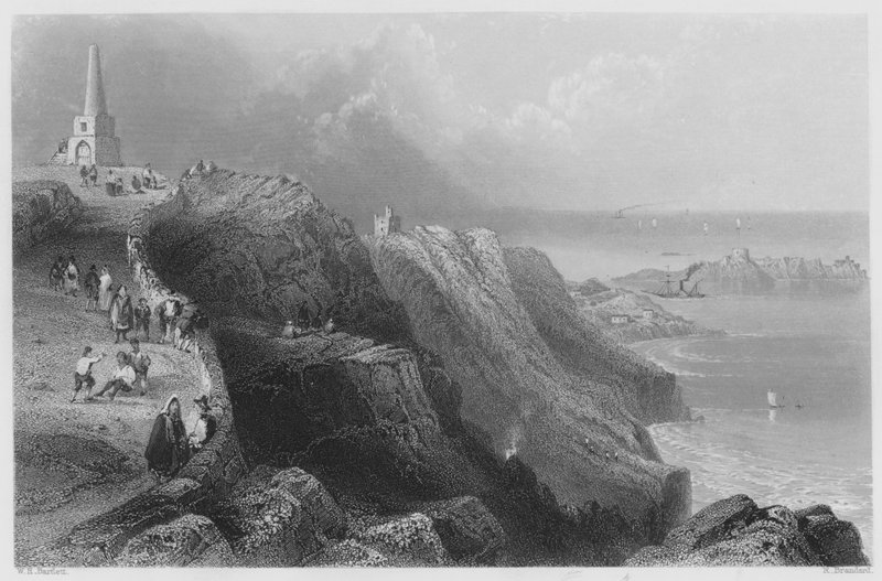 Killiney Hill, nabij Dublin door William Henry (after) Bartlett