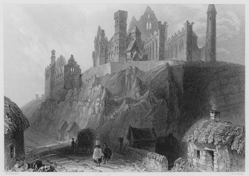 Rots van Cashel (gravure) door William Henry (after) Bartlett