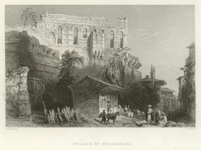 Paleis van Belisarius, Constantinopel door William Henry Bartlett