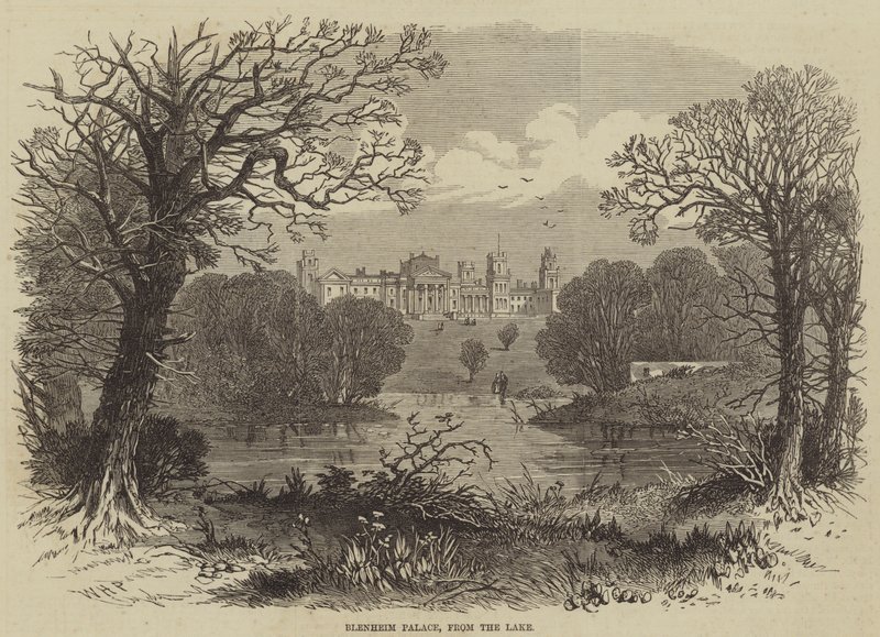 Blenheim Palace, vanaf het meer door William Henry Prior