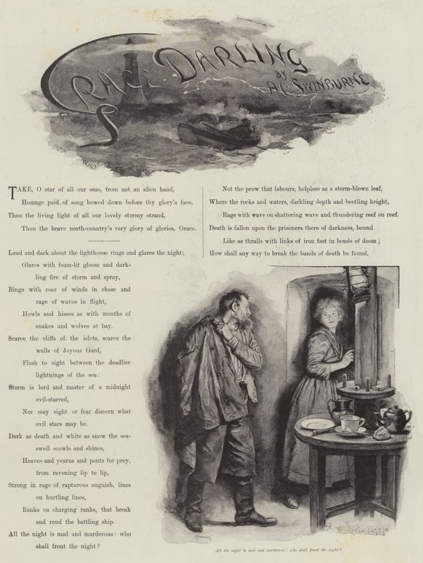 Grace Darling, door A C Swinburne door William Heysham Overend