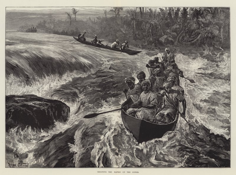 De stroomversnellingen op de Congo door William Heysham Overend
