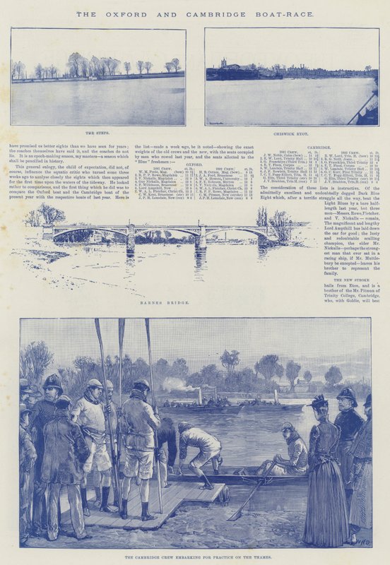 De Oxford en Cambridge bootrace door William Heysham Overend