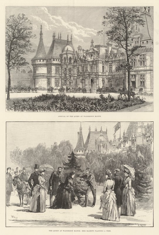 De koningin in Waddesdon Manor door William Heysham Overend