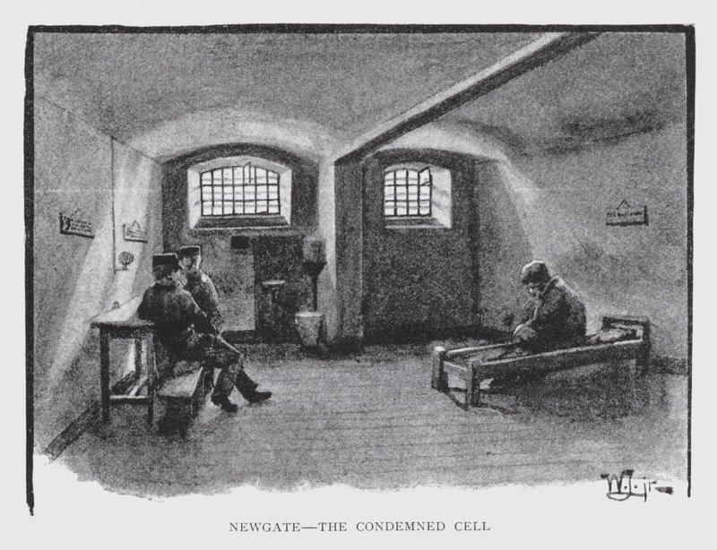 Newgate, de Gevangeniscel door William Luker