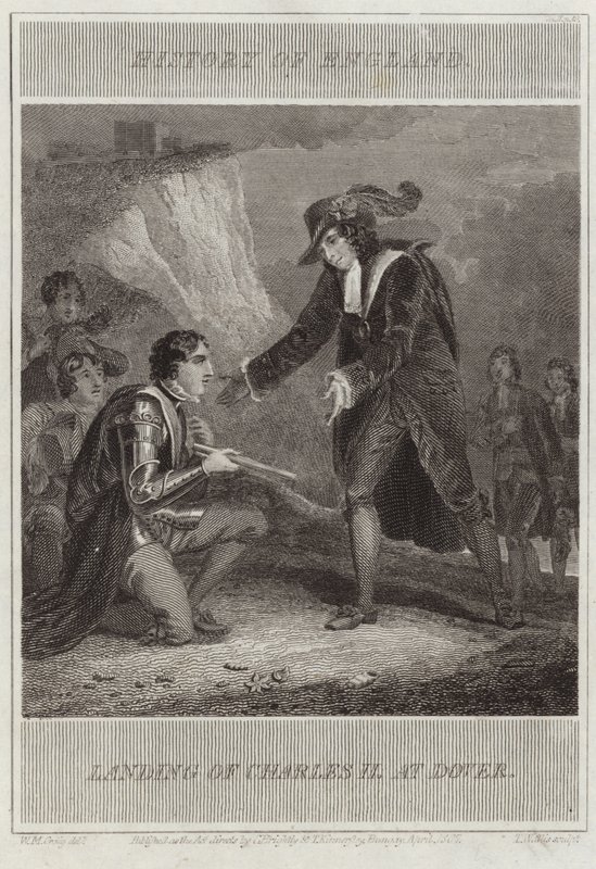 Landing van Karel II in Dover door William Marshall Craig