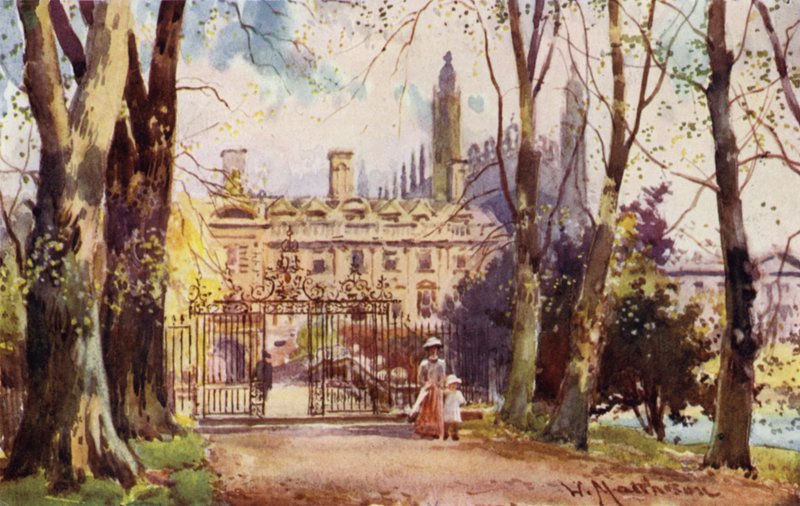 Clare College en brug vanaf de laan door William Matthison