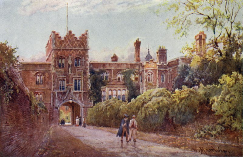 Poort van Jesus College door William Matthison