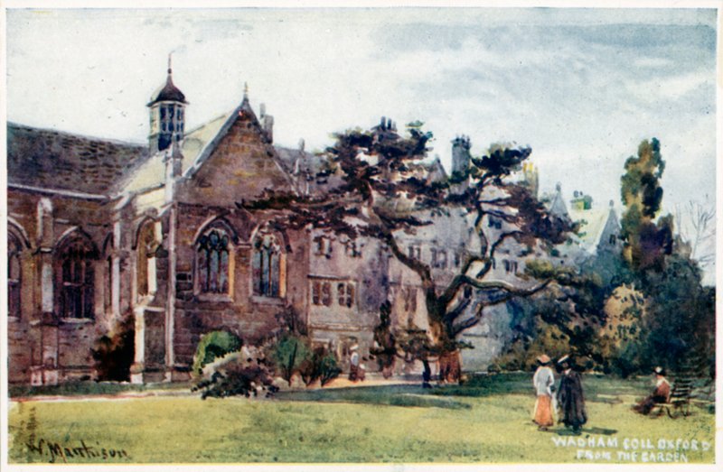 Wadham College vanuit de Tuin door William Matthison