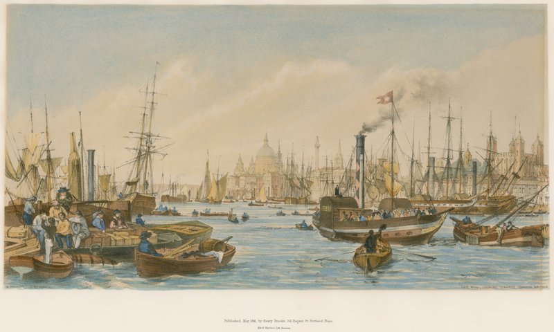 Het Bekken, kijkend naar London Bridge door William Parrott