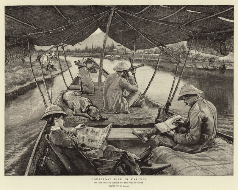 Woonbootleven in Kasjmir door William Small