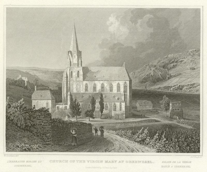 Kerk van de Maagd Maria in Oberwesel door William Tombleson