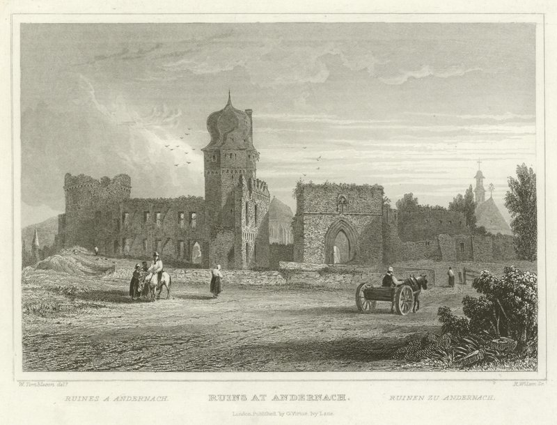 Ruïnes bij Andernach door William Tombleson