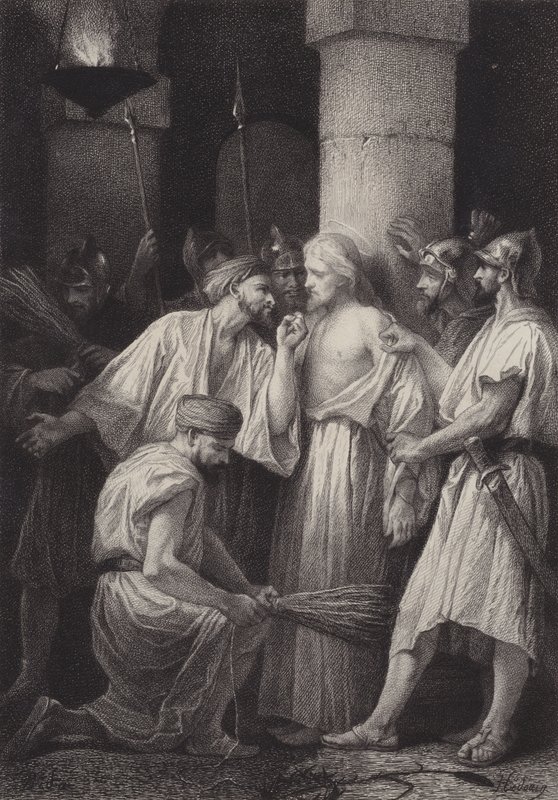 Jezus overgeleverd aan de soldaten door after Albert Robida