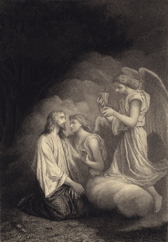 Jezus op de Olijfberg door after Albert Robida