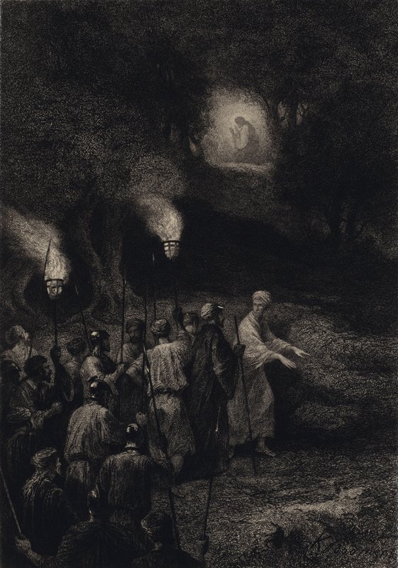 Judas verraadt Jezus door after Albert Robida