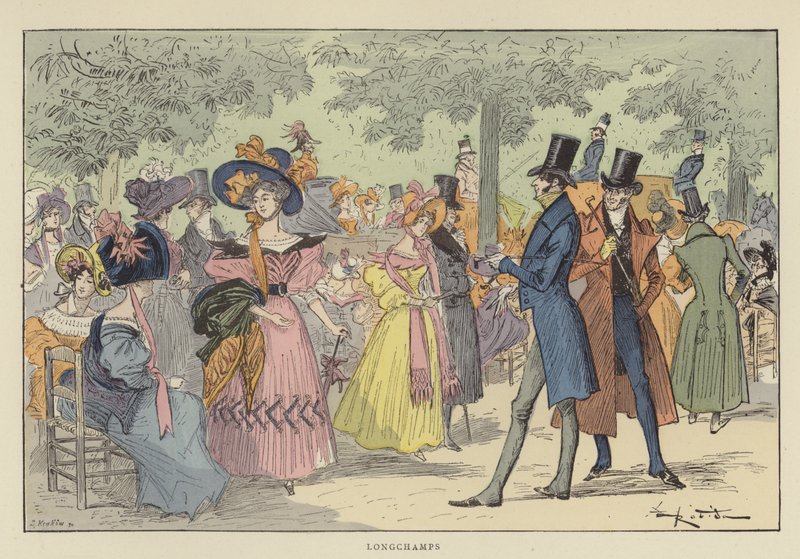 Longchamps door after Albert Robida
