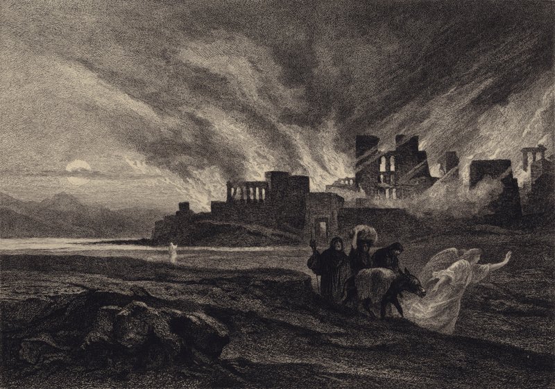 De vernietiging van Sodom door after Albert Robida