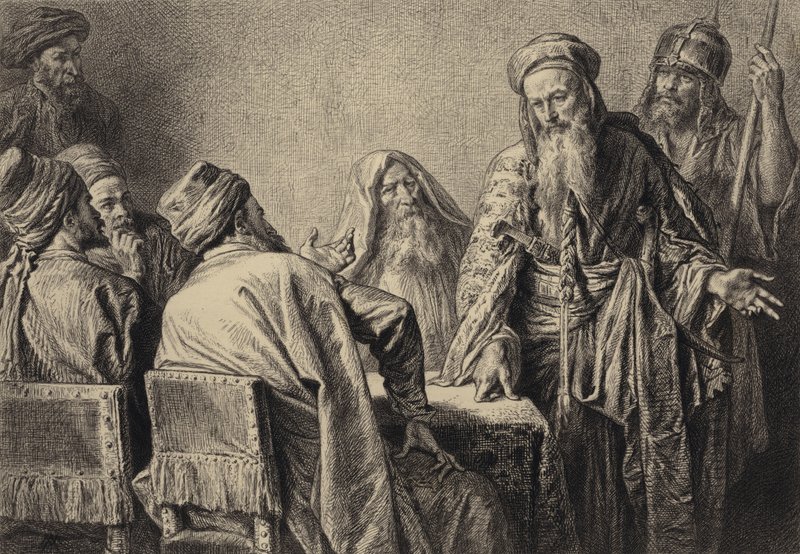 De officieren van de hogepriesters door after Albert Robida