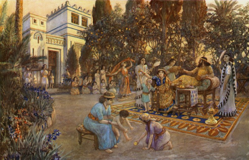 Huiselijk leven in het oude Babylon door after Amedee Forestier
