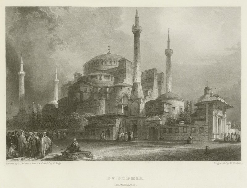 St Sophia, Constantinopel door after David Roberts