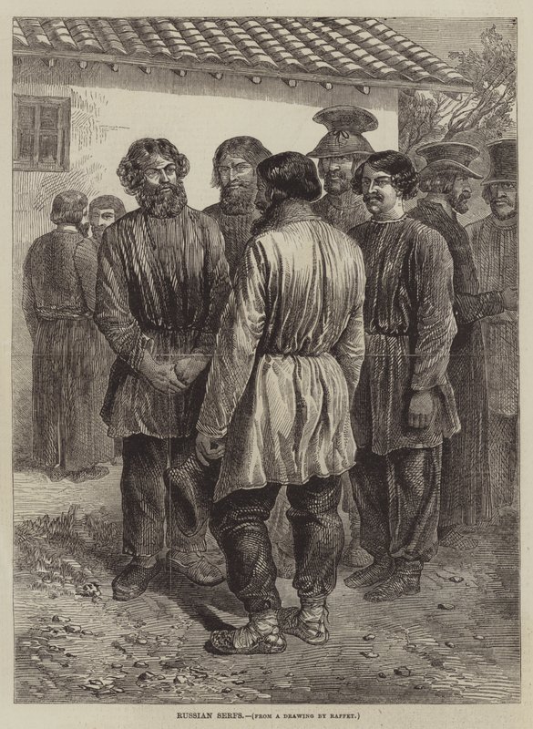 Russische Lijfeigenen door after Denis Auguste Marie Raffet