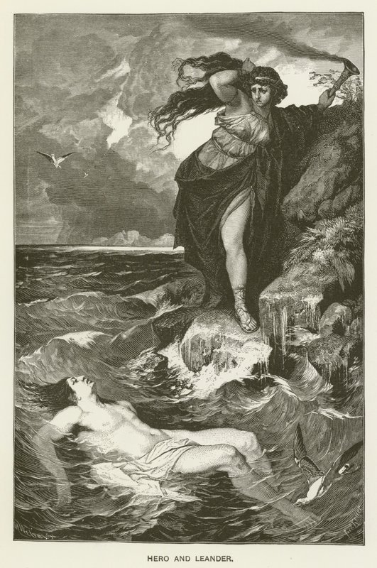 Hero en Leander door after Ferdinand Keller