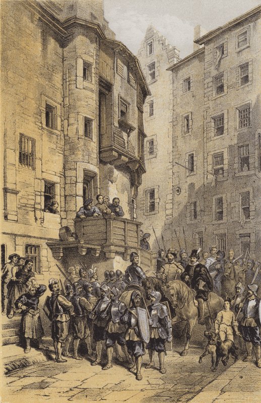 West Bow, Edinburgh door after George Cattermole