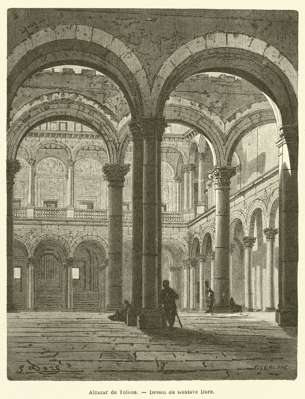 Alcazar van Toledo door Gustave after Dore