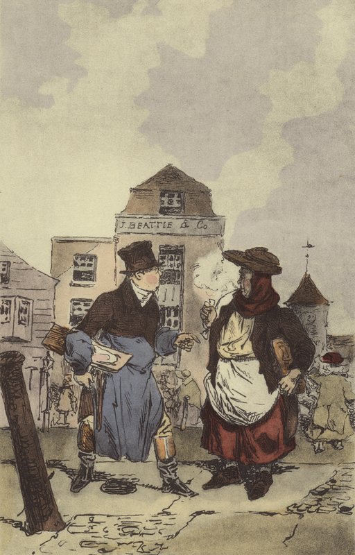 Slagers - Visverkopers door after Henri Bonaventure Monnier