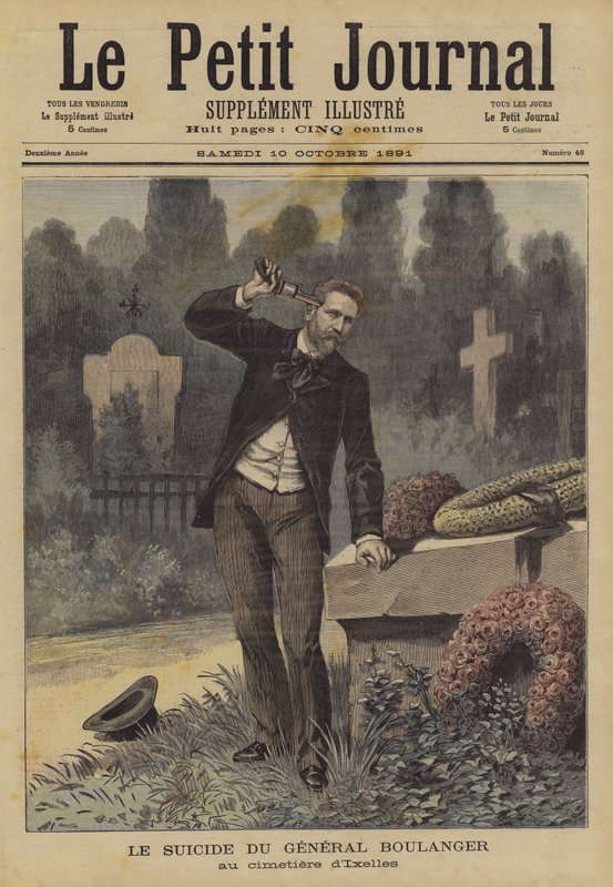 De zelfmoord van generaal Boulanger door after Henri Meyer
