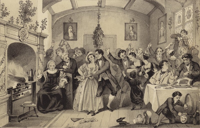 Oude kerstfestiviteiten door James Stephanoff