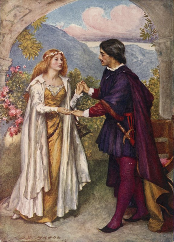 Hamlet en Ophelia door after John Henry Frederick Bacon