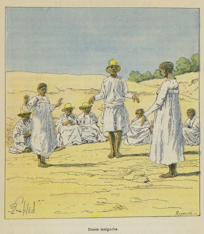 Malgasische dans door after Louis Charles Bombled