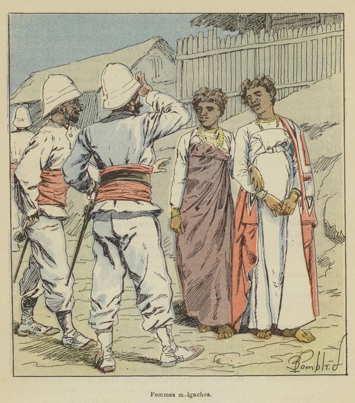 Malagassische vrouwen door after Louis Charles Bombled