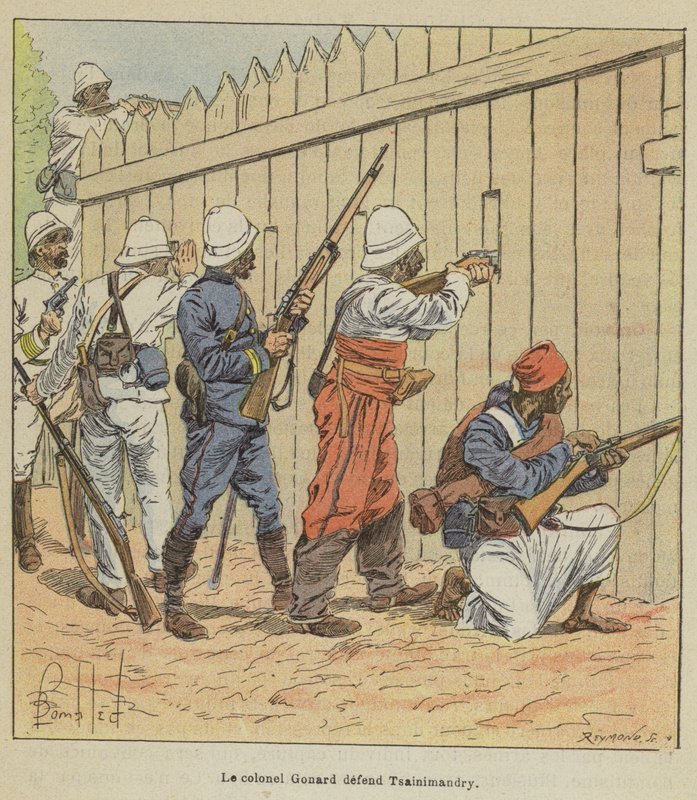Kolonel Gonard verdedigt Tsainimandry door after Louis Charles Bombled