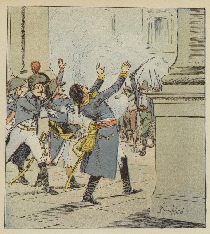 Dood van Duphot door after Louis Charles Bombled