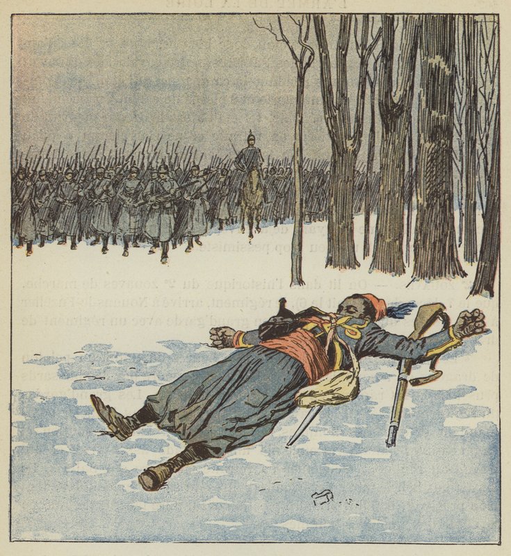 Heroïsche dood van een turco door after Louis Charles Bombled