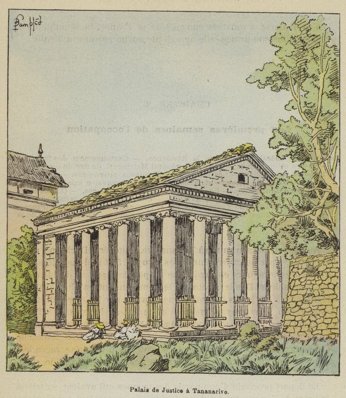 Paleis van Justitie in Tananarive door after Louis Charles Bombled