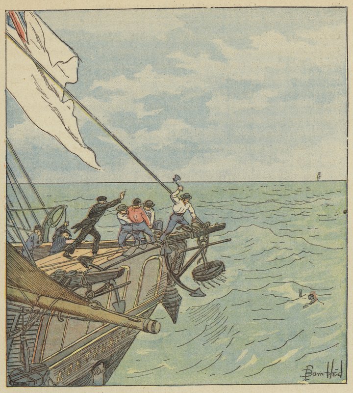 Een man overboord door after Louis Charles Bombled