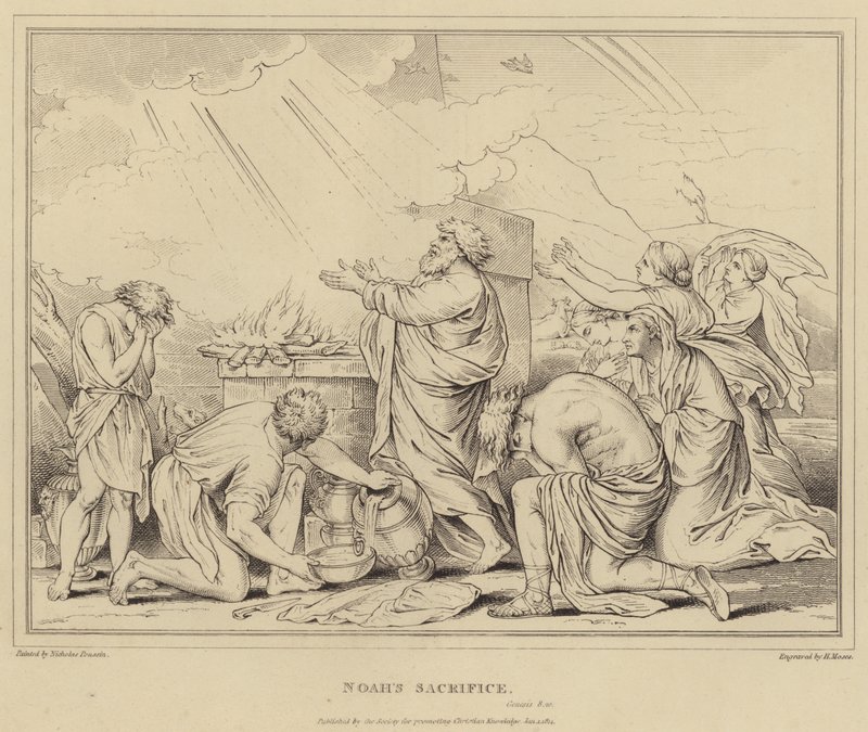 Noachs Offer door after Nicolas Poussin