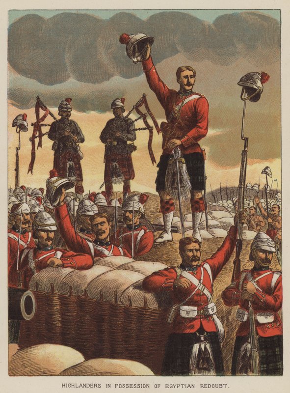 Highlanders in bezit van Egyptisch redoute door after Richard Simkin