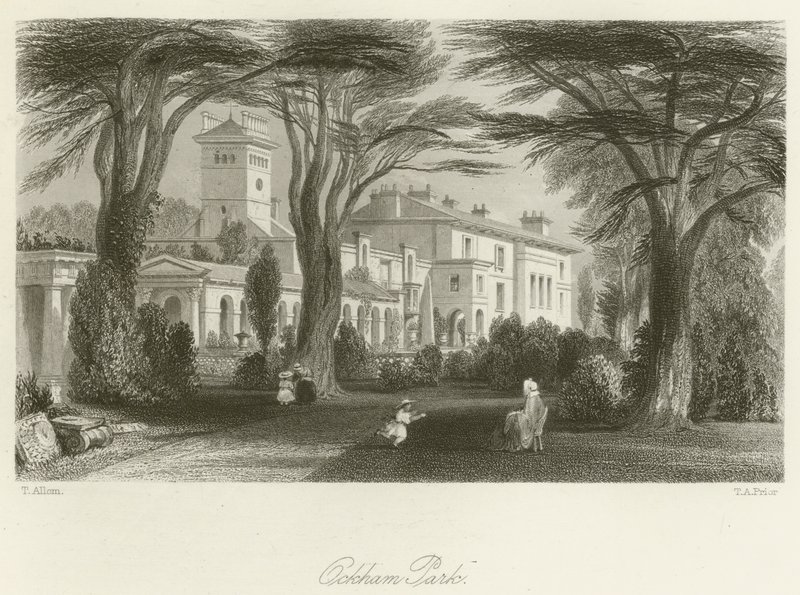Ockham Park door after Thomas Allom
