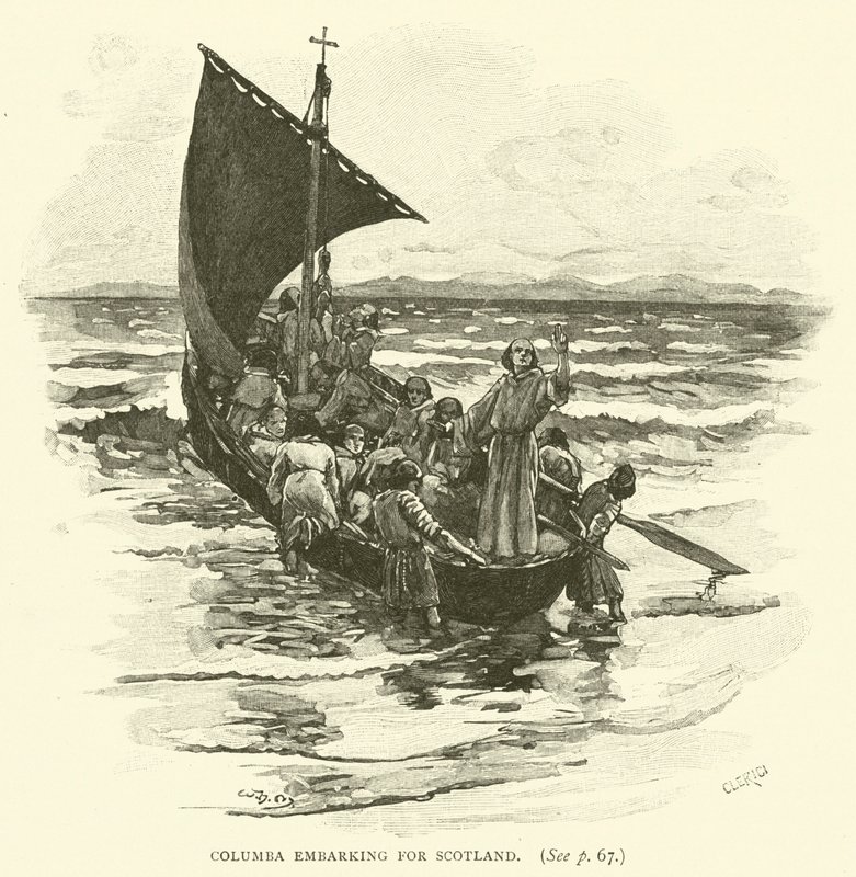 Columba vertrekt naar Schotland door after William Henry Margetson
