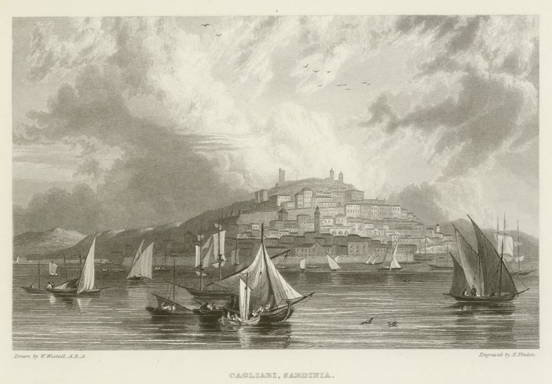 Cagliari, Sardinië door William after Westall